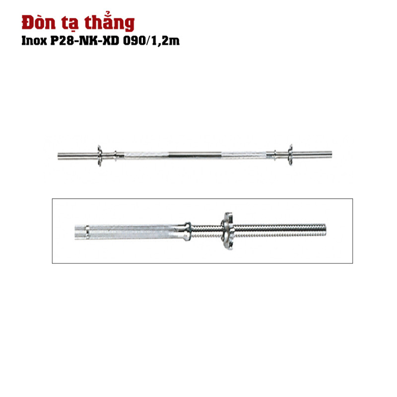Đòn tạ thẳng Inox P28-XD090-120 (120cm)