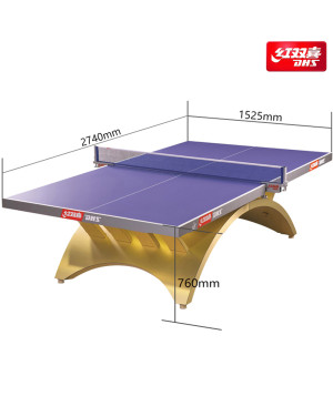 Bàn bóng bàn DHS-Gold Rainbow (Đèn-Chân quỳ)+2VBB/5*+3QBB/3*